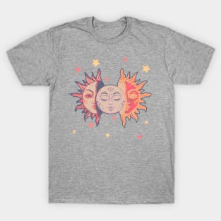 Star child of the moon and sun (matte greyish green bg, matte 1 version) T-Shirt